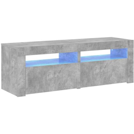 Mueble de TV con luces LED gris hormigón 120x35x40 cm vidaXL
