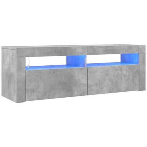 Mueble de TV con luces LED gris hormigón 120x35x40 cm vidaXL