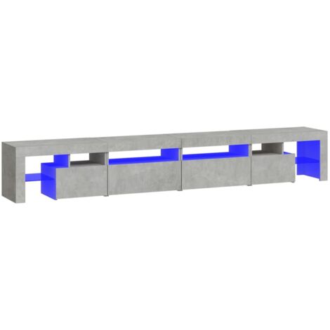 Mueble de TV con luces LED gris hormigón 260x36,5x40 cm vidaXL