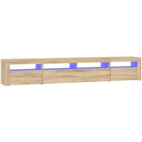 Mueble de TV con luces LED blanco 240x35x40 cm vidaXL