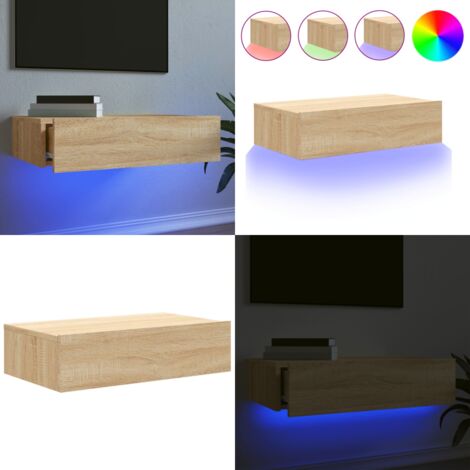 Mueble de TV con luces LED roble Sonoma 60x35x15,5 cm - Luces LED - Armario de TV