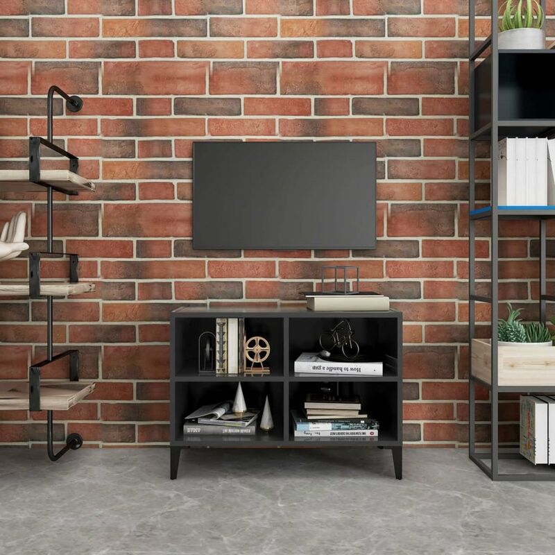 

Mueble de TV con patas de metal gris 69,5x30x50 cm