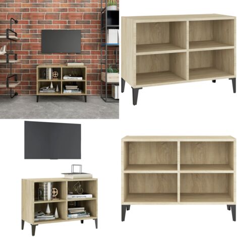 Mueble de TV con patas metal color roble Sonoma 69,5x30x50 cm - Mueble de TV - Mueble industrial