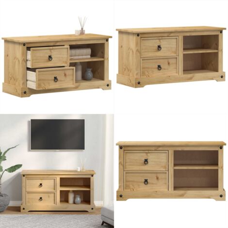 Mueble de TV Corona madera maciza de pino 100x40x52 cm - Madera maciza - Soporte de TV