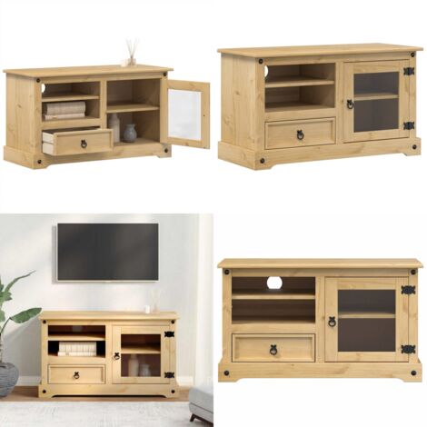Mueble de TV Corona madera maciza de pino 100x45x58 cm - Mueble de corona - Madera maciza