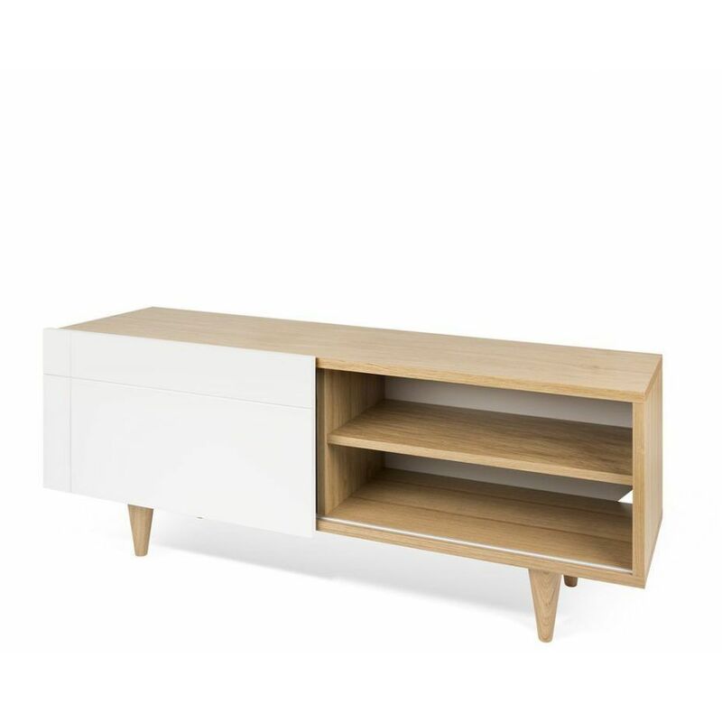 

Mueble de TV CRUZ roble natural y blanco, 120 x 50 x 34 - roble natural y blanco