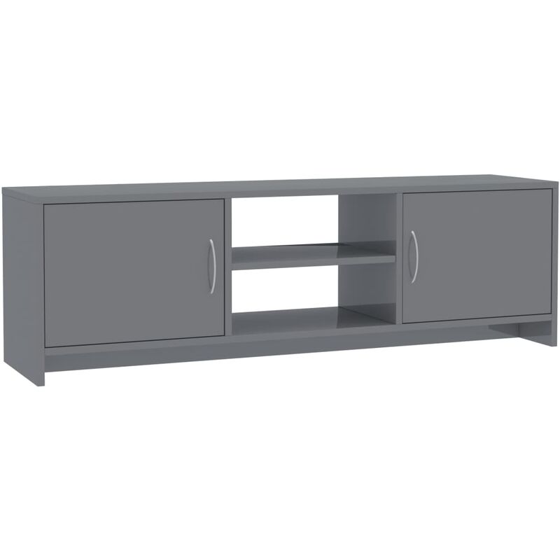 

Mueble de TV de aglomerado gris brillante 120x30x37,5 cm