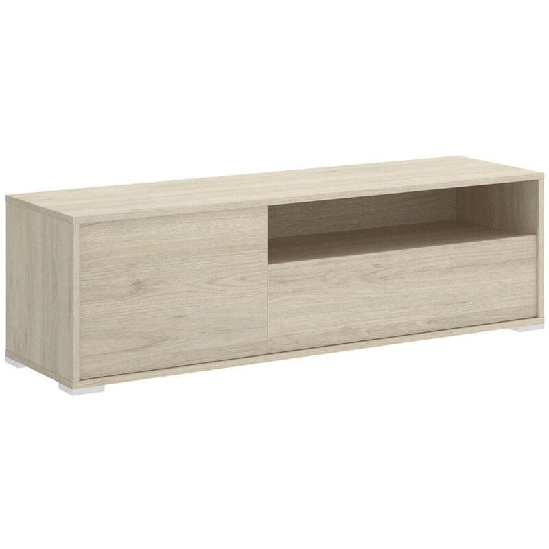 

Mueble de TV de diseño moderno OSLO tablero de partículas melaminizado color natural 130x41X40 cm