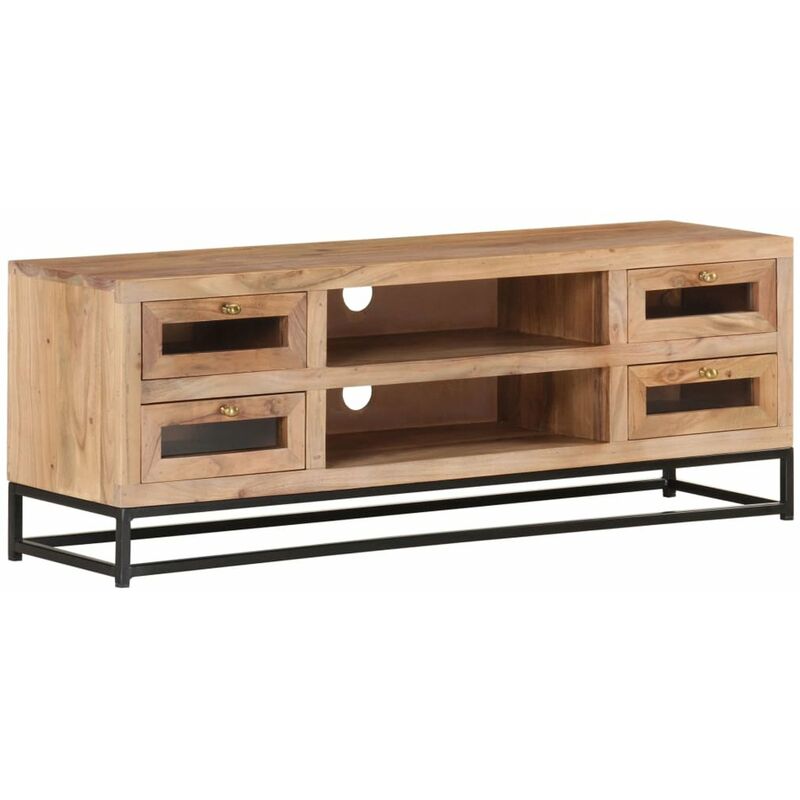

Mueble de TV de madera maciza de acacia 110x30x40 cm