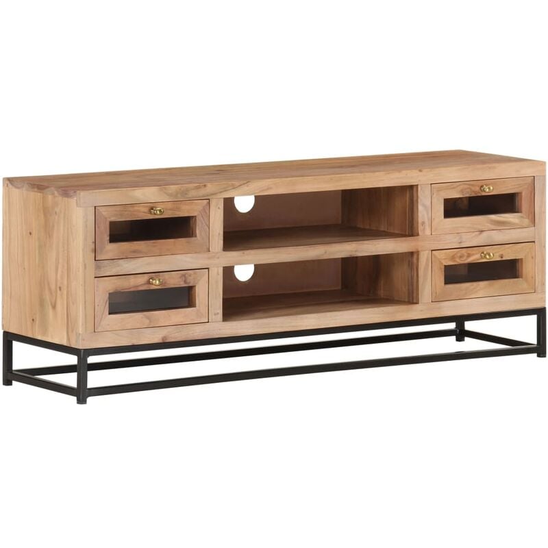 

Mueble de TV de madera maciza de acacia 110x30x40 cm