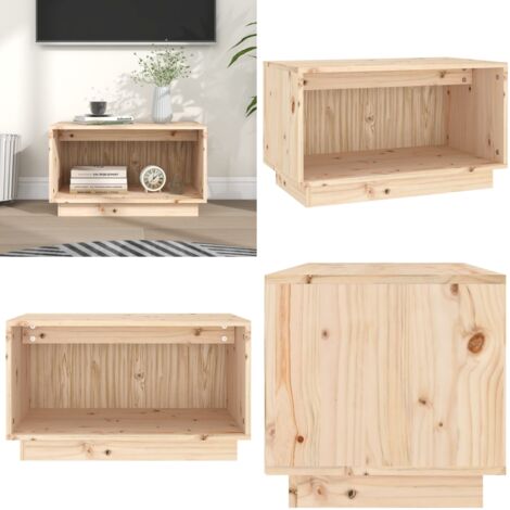 Mueble de TV de madera maciza de pino 60x35x35 cm - Madera maciza - Pino