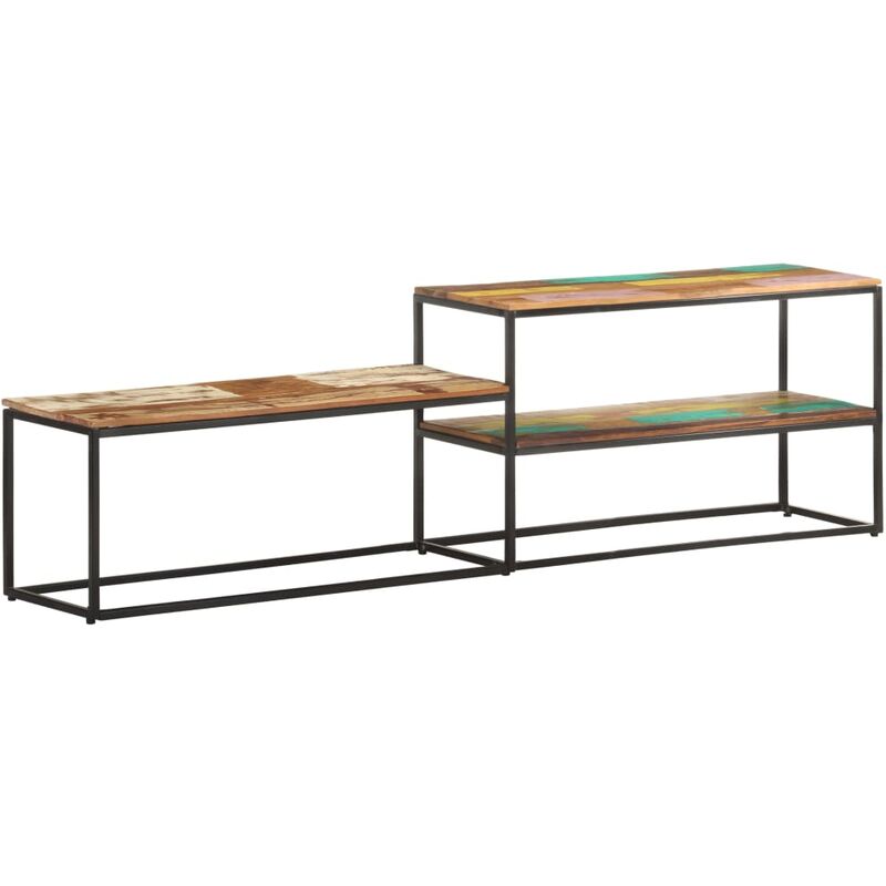 

Mueble de TV de madera maciza reciclada 180x30x50 cm