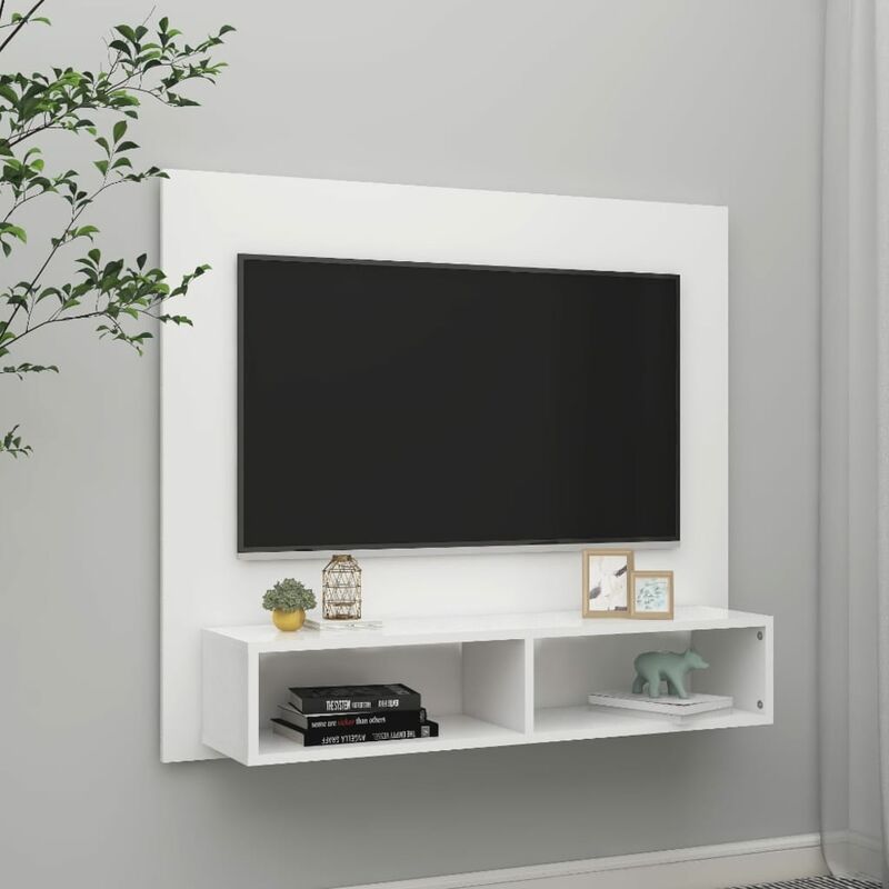 

Mueble de TV de pared aglomerado blanco 102x23,5x90 cm