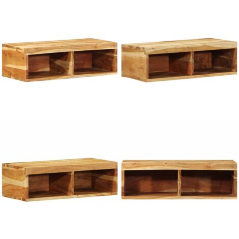 Mueble de TV de pared madera maciza de acacia 60x30x19 cm - Mueble de pared - Acacia