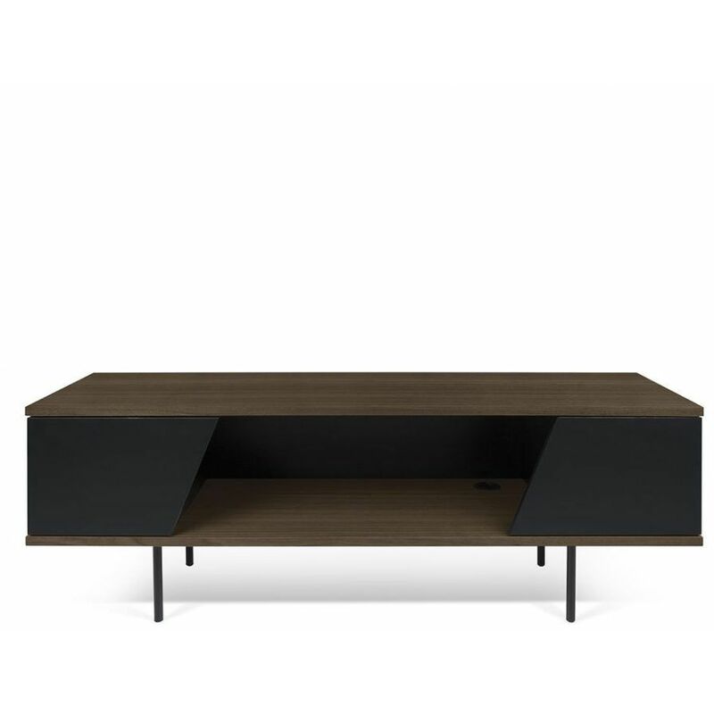 

Mueble de TV DIXIE nogal y negro, 140 x 40 x 51 - nogal y negro