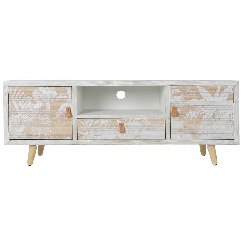 

Mueble de TV DKD Home Decor Blanco Madera Bambú (140 x 40 x 51 cm)