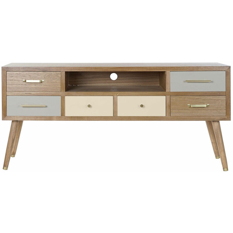 

Mueble de TV DKD Home Decor Gris Crema Metal Melamina (140 x 40 x 67 cm)