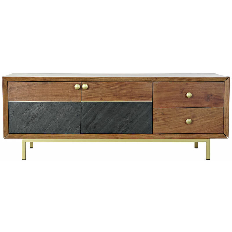 

Mueble de TV DKD Home Decor Marrón Negro Acacia (130 x 42 x 49 cm)