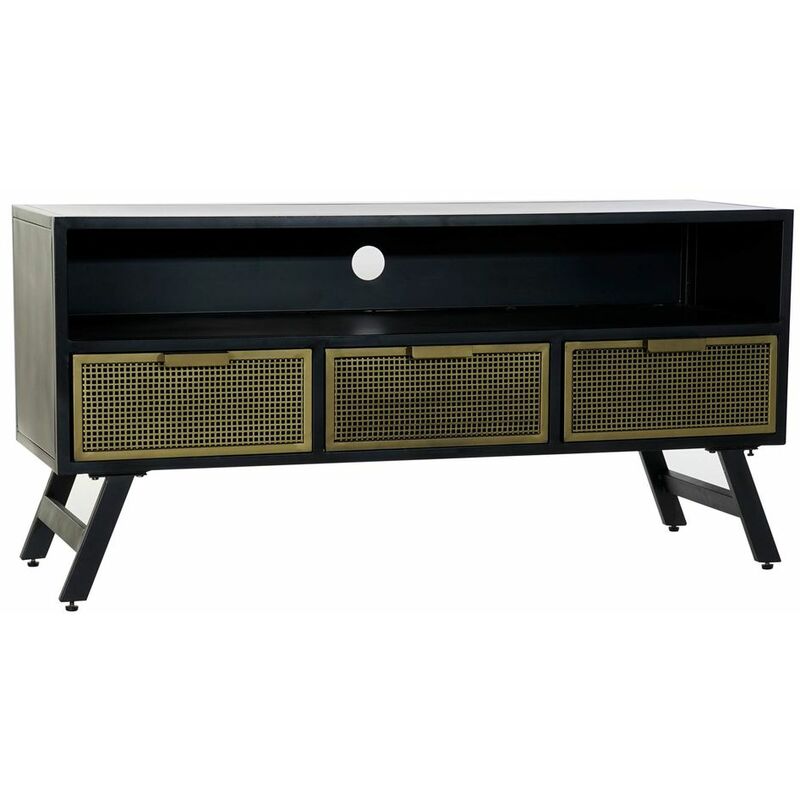 

Mueble de TV DKD Home Decor Negro Metal Dorado (125 x 41 x 62 cm)