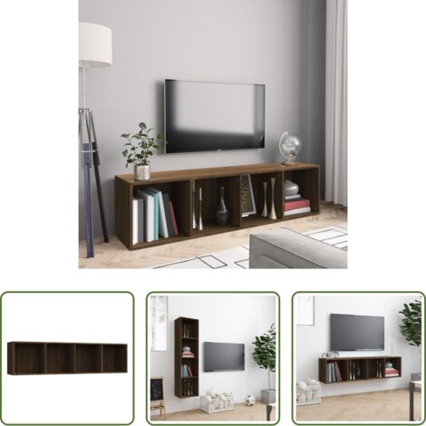 Mueble de TV -  Estantería/mueble de TV madera roble marrón 143x30x36 cm