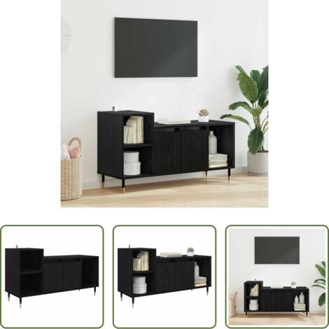 Mueble de TV -  Gabinete de TV Roble Negro 100 x 35 x 55 cm