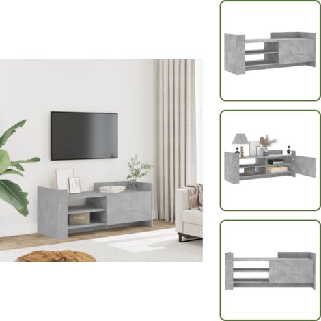 Mueble de TV gris hormigón - vidaXL Mueble para TV contrachapada gris hormigón 100x35x40 cm - Mueble de TV con puerta