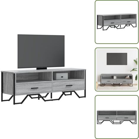 Mueble de tv gris - vidaXL Mueble de TV madera de ingeniería gris sonoma 122x34x41 cm - Mueble de tv moderno