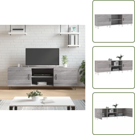Mueble de TV gris - vidaXL Mueble para TV madera de ingeniería gris Sonoma 150x30x50 cm - Mueble moderno