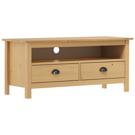 Madera Maciza de Pino Mueble de TV 110x40x47 cm Bajo Salón Multicolor