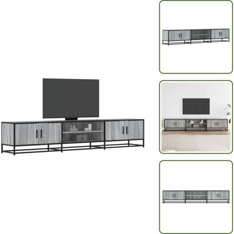 Mueble de TV industrial - vidaXL Mueble para TV madera de ingeniería gris Sonoma 210x35x41 cm - Almacenamiento para TV