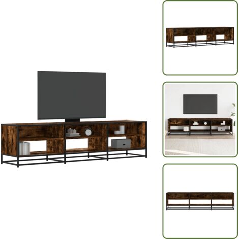 Mueble de TV industrial - vidaXL Mueble para TV madera de ingeniería roble ahumado 180x40x46 cm - Mueble de TV con capacidad de carga
