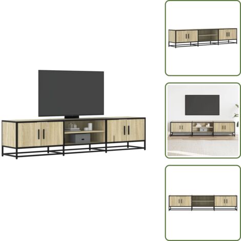 Mueble de TV industrial - vidaXL Mueble para TV madera de ingeniería roble Sonoma 180x35x41 cm - Mueble de TV con puertas