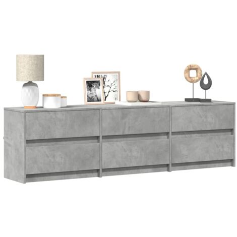 Mueble de TV LED madera ingeniería gris hormigón 180x34x50 cm
