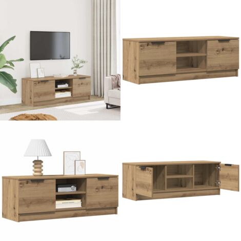 Mueble de TV madera contrachapada artisan roble 102x35x36,5 cm - Madera contrachapada - Soporte de TV