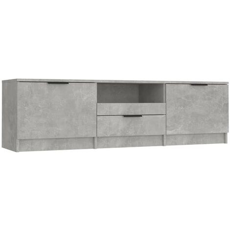 TEKEET Home Muebles Mueble de TV de pared Hormigón Gris 102x35x35 cm Tamaño  Madera de ingeniería