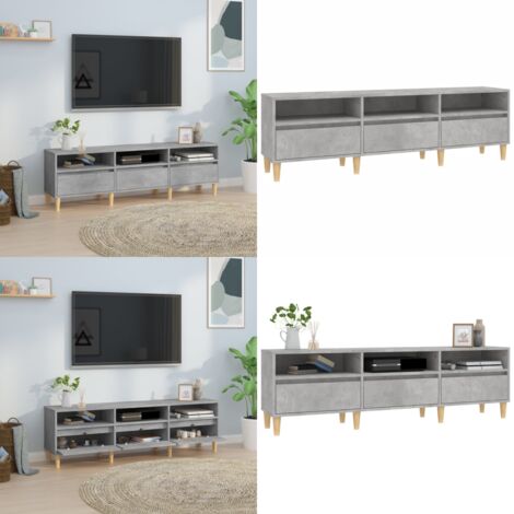 Mueble de TV madera contrachapada gris hormigón 150x30x44,5 cm - Madera contrachapada - Almacenamiento
