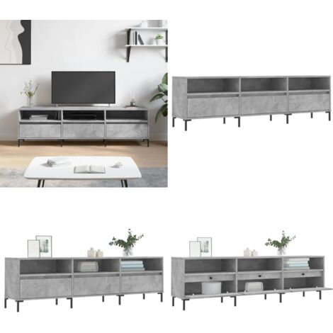 Mueble de TV madera contrachapada gris hormigón 150x30x44,5 cm - Madera contrachapada - Almacenamiento
