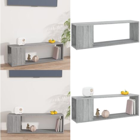 Mueble de TV madera contrachapada gris Sonoma 100x24x32 cm - Madera contrachapada - Soporte para TV