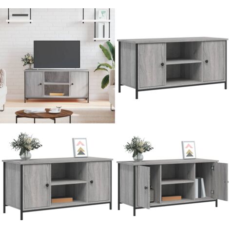 Mueble de TV madera contrachapada gris Sonoma 100x40x50 cm - Madera contrachapada - Soporte de TV