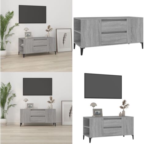 Mueble de TV madera contrachapada gris Sonoma 102x44,5x50 cm - Madera contrachapada - Soporte de TV