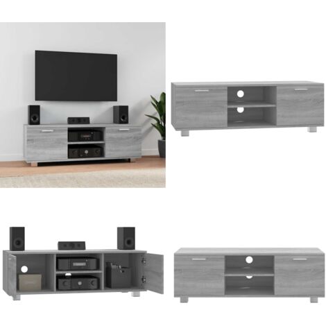 Mueble de TV madera contrachapada gris Sonoma 120x40,5x35 cm - Soporte para TV - Almacenamiento para TV