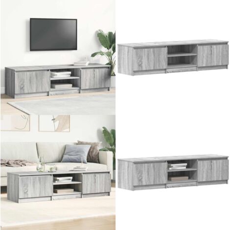 Mueble de TV madera contrachapada gris Sonoma 140x40x35,5 cm - Armario de TV - Madera contrachapada