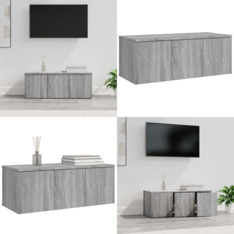 Mueble de TV madera contrachapada gris Sonoma 80x34x30 cm - Madera contrachapada - Soporte para TV