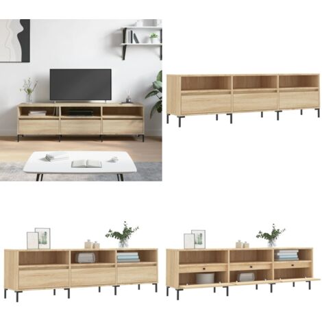Mueble de TV madera contrachapada roble Sonoma 150x30x44,5 cm - Madera contrachapada - Almacenamiento