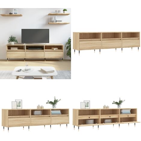 Mueble de TV madera contrachapada roble Sonoma 150x30x44,5 cm - Madera contrachapada - Almacenamiento