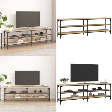 Mueble de TV madera contrachapada roble Sonoma 160x30x50 cm - Madera contrachapada - Mueble industrial