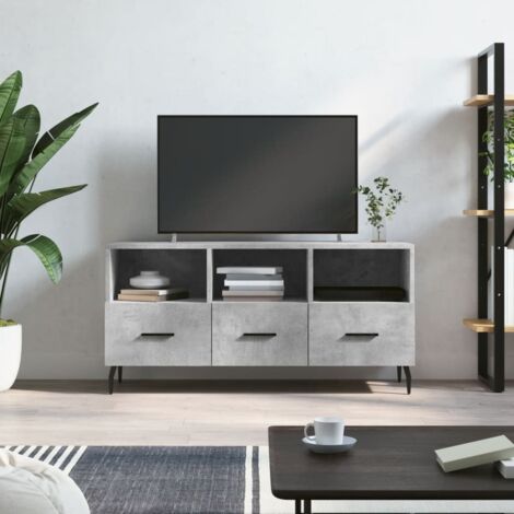 Mueble de TV madera de ingeniería gris hormigón 102x36x50 cm vidaXL
