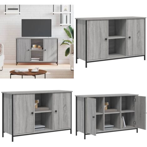 Mueble de TV madera de ingeniería gris Sonoma 100x35x65 cm - Madera contrachapada - Soporte de TV