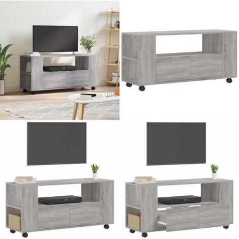 Mueble de TV madera de ingeniería gris Sonoma 102x34,5x43 cm - Madera de ingeniería - Soporte de tv