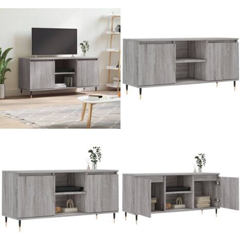 Mueble de TV madera de ingeniería gris Sonoma 104x35x50 cm - Madera contrachapada - Almacenamiento